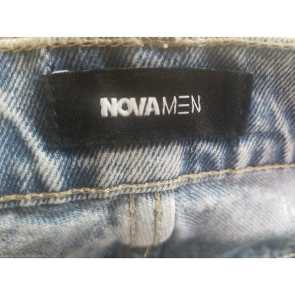NovaMen Beverly Hills High Patched Carpenter Denim Jeans Mens Size 36x32 New - Picture 14 of 15